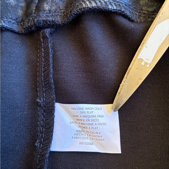 NWT LG LENA GABRIELLA Black & Silver Pull On Pants Size 12 - Picture 5 of 7